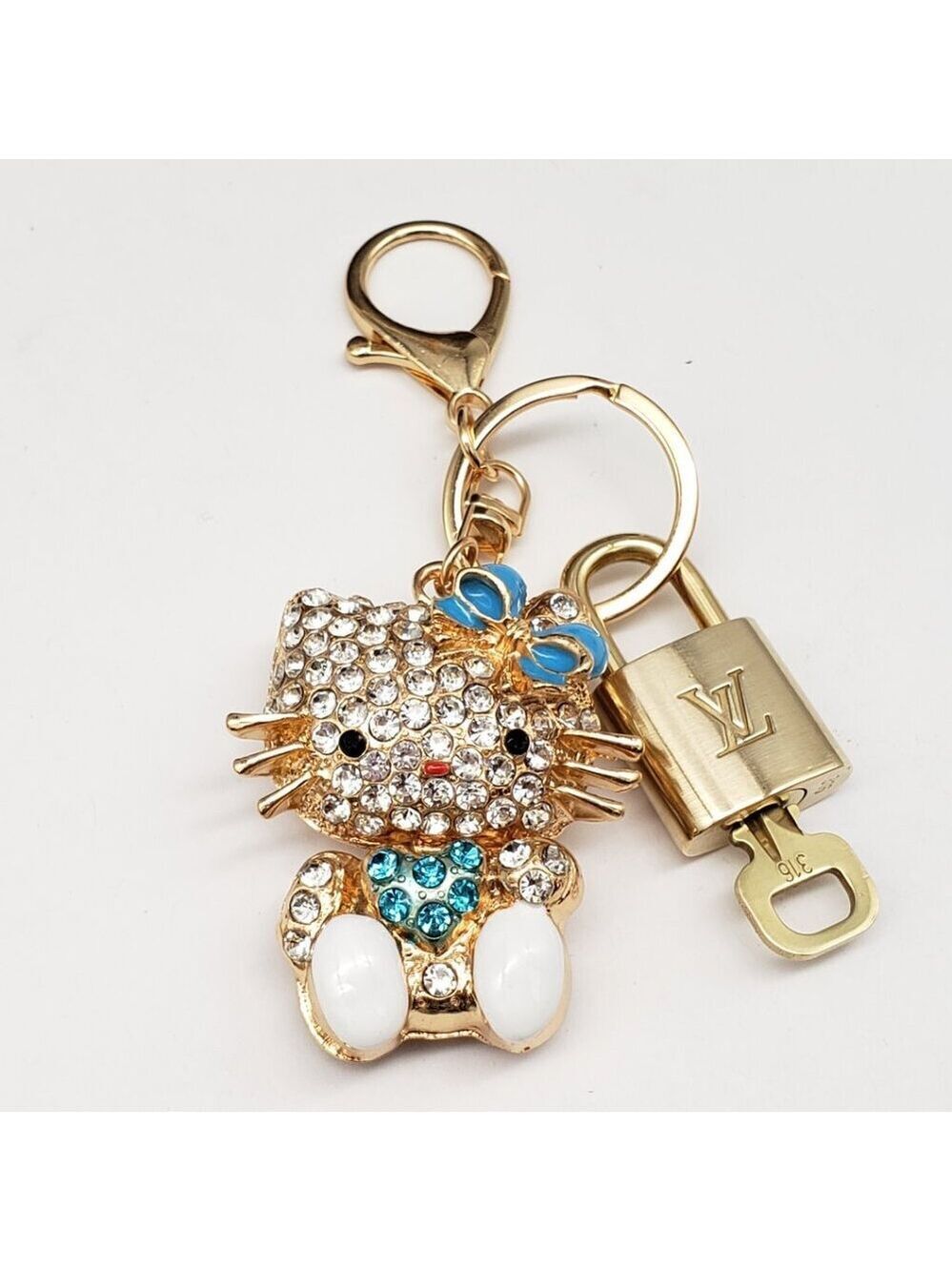 Louis Vuitton Gold Padlock Key Keychain Hello Kitty Charm - Picture 7 of 7